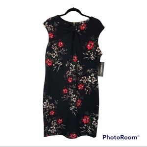 Sharagano Floral Dress with zip up back New With Tags Size 16